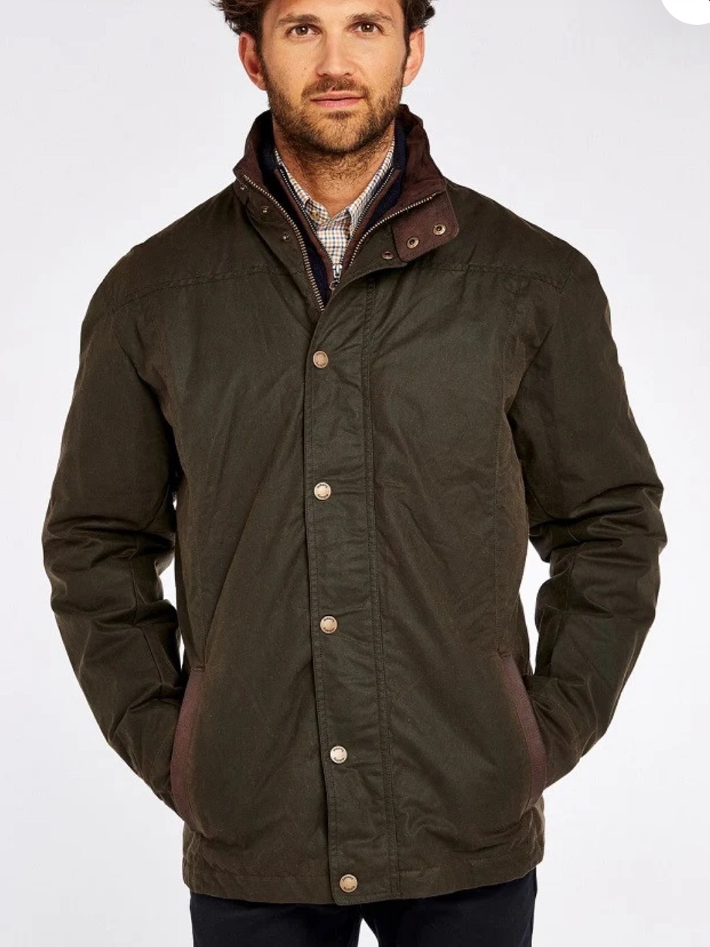 Gorgeous Dubarry of Ireland Carrickfergus Men's Waxed Jacket in Olive Green